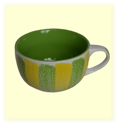 Mug vert-jaune large