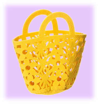 Panier papillons fleurs jaune