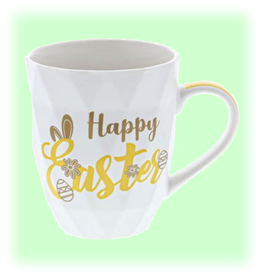 Tasse Happy Easter jaune-or